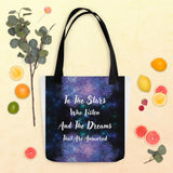 Stellar Inspiration - Dreams Realized - Black - Tote Bags