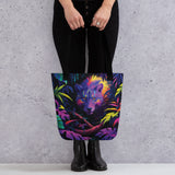 Fierce Beauty - Vibrant Wolf Tote - - Tote Bags