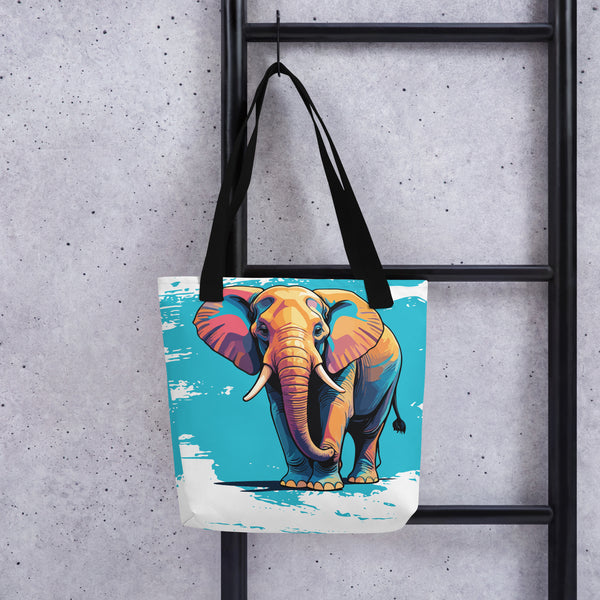 Stylized Elephant Charm - All-Over Print Tote - Default Title - Tote Bags