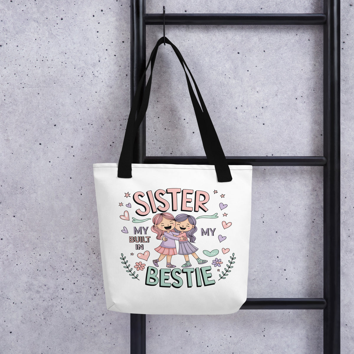 My Built-in Bestie - Tote Bag for Sisters - - Tote Bags