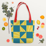 Geometric Memories Tote Bag - Red - Tote Bags