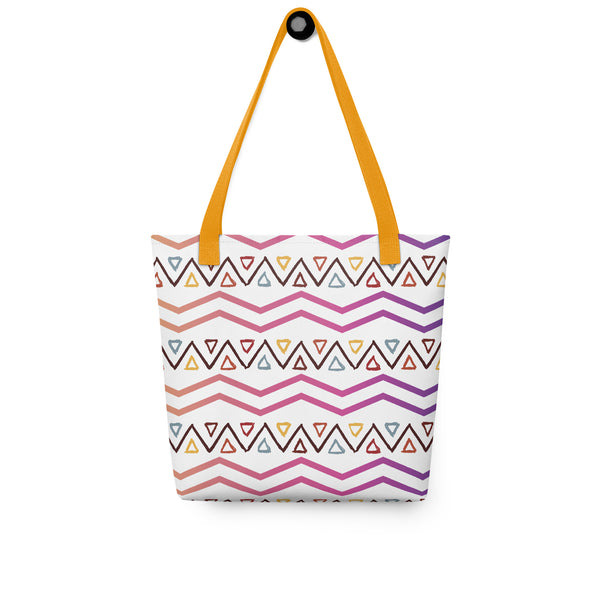 Zig Zag Memories - Large Tote Bag - Yellow - Tote Bags