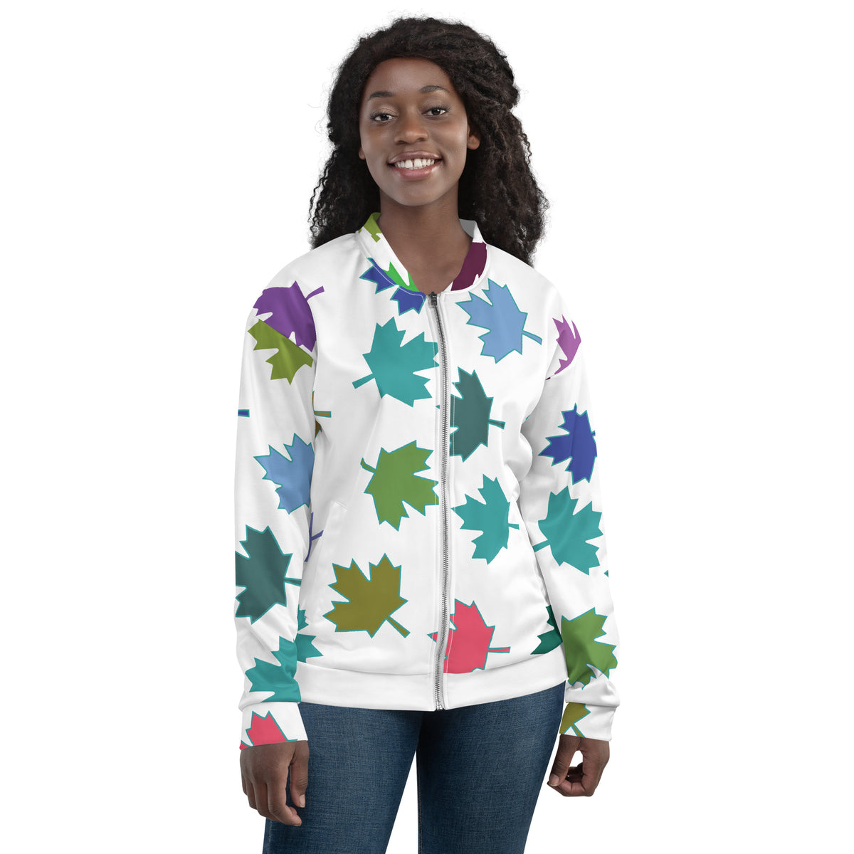 Autumn Elegance Bomber Jacket - Embrace the Season's Splendor - - Jackets