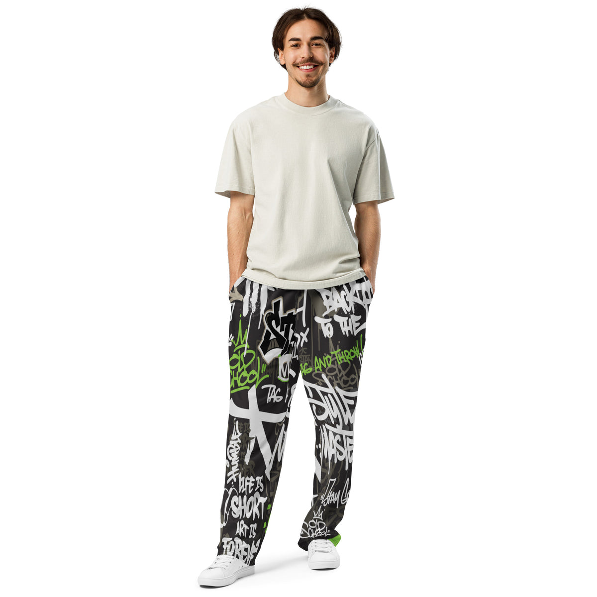 Tag Your Style - Hip Hop-Inspired Wide-Leg Joggers - - Joggers