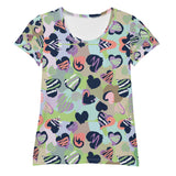 Vibrant Hearts Athletic Elegance - - T-shirts