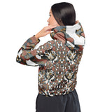 Catty Charm Cropped Windbreaker - Chic Meets Wild - - Winbreakers