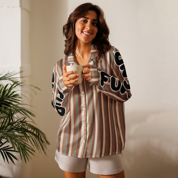 “Fur-End” Cat Print Pajama Top – Gift for Pet Lovers - - Pajama Tops