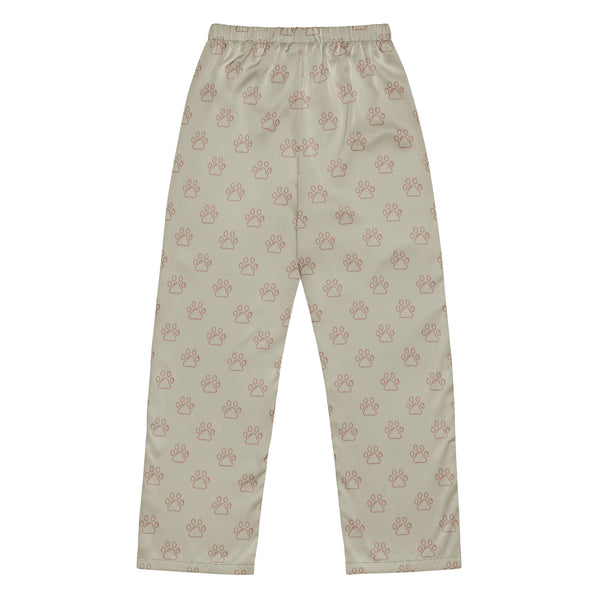 Meow Love Paw Print Pajamas – Cozy Gift for Cat Moms - - Pants