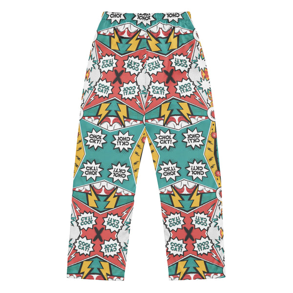 Comic Cool Cat Pajama Pants – Gift for Fun-Loving Women - - Pants