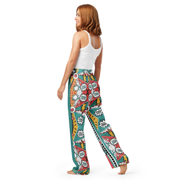 Comic Cool Cat Pajama Pants – Gift for Fun-Loving Women - - Pants