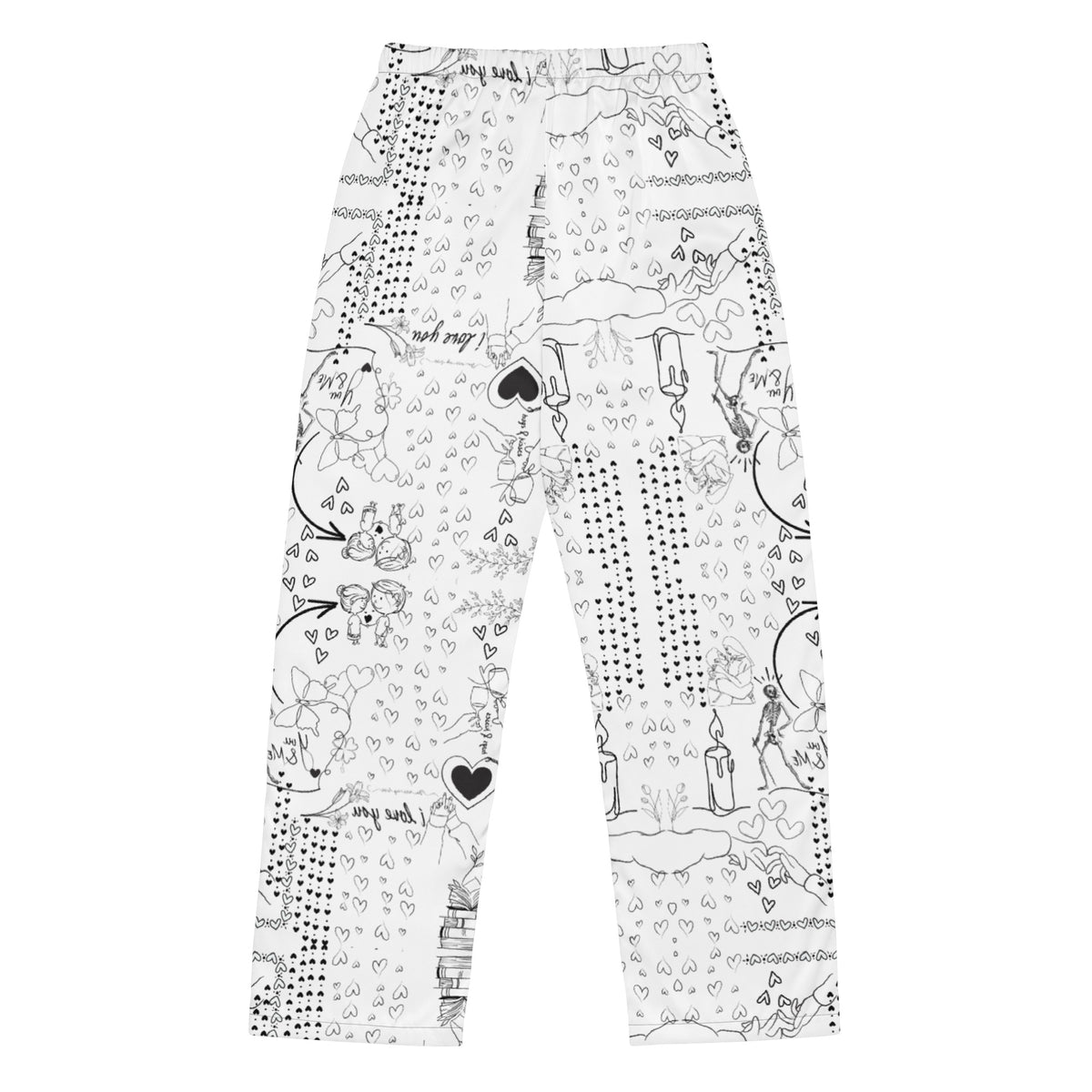 Artistic Love Pajama Pants – Romantic Gift for Her - - Pants