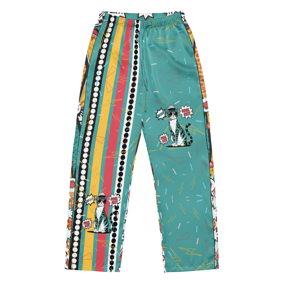 Comic Cool Cat Pajama Pants – Gift for Fun-Loving Women - - Pants