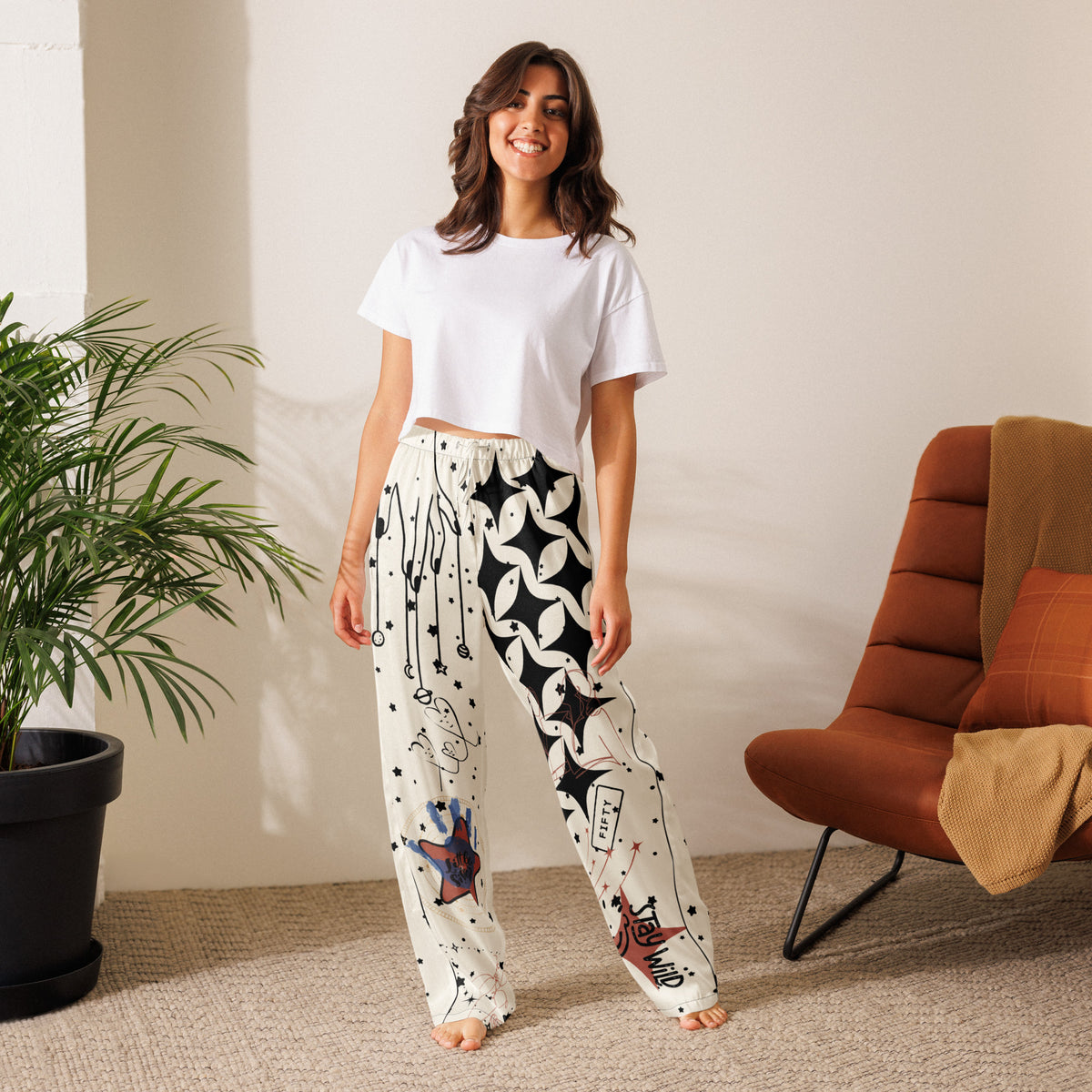 Star-Stitched Women’s Pajamas – Perfect Gift for Her - - Pants