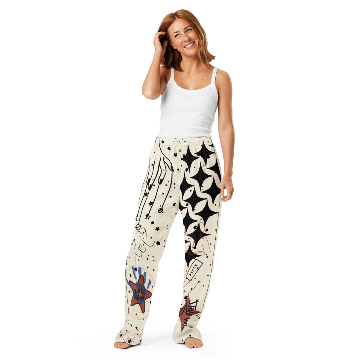 Star-Stitched Women’s Pajamas – Perfect Gift for Her - - Pants