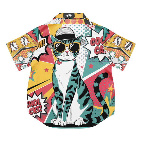 Pop Art Cat Pajama Top – A Fun Gift for Cool Friends - - Short Sleeve Top