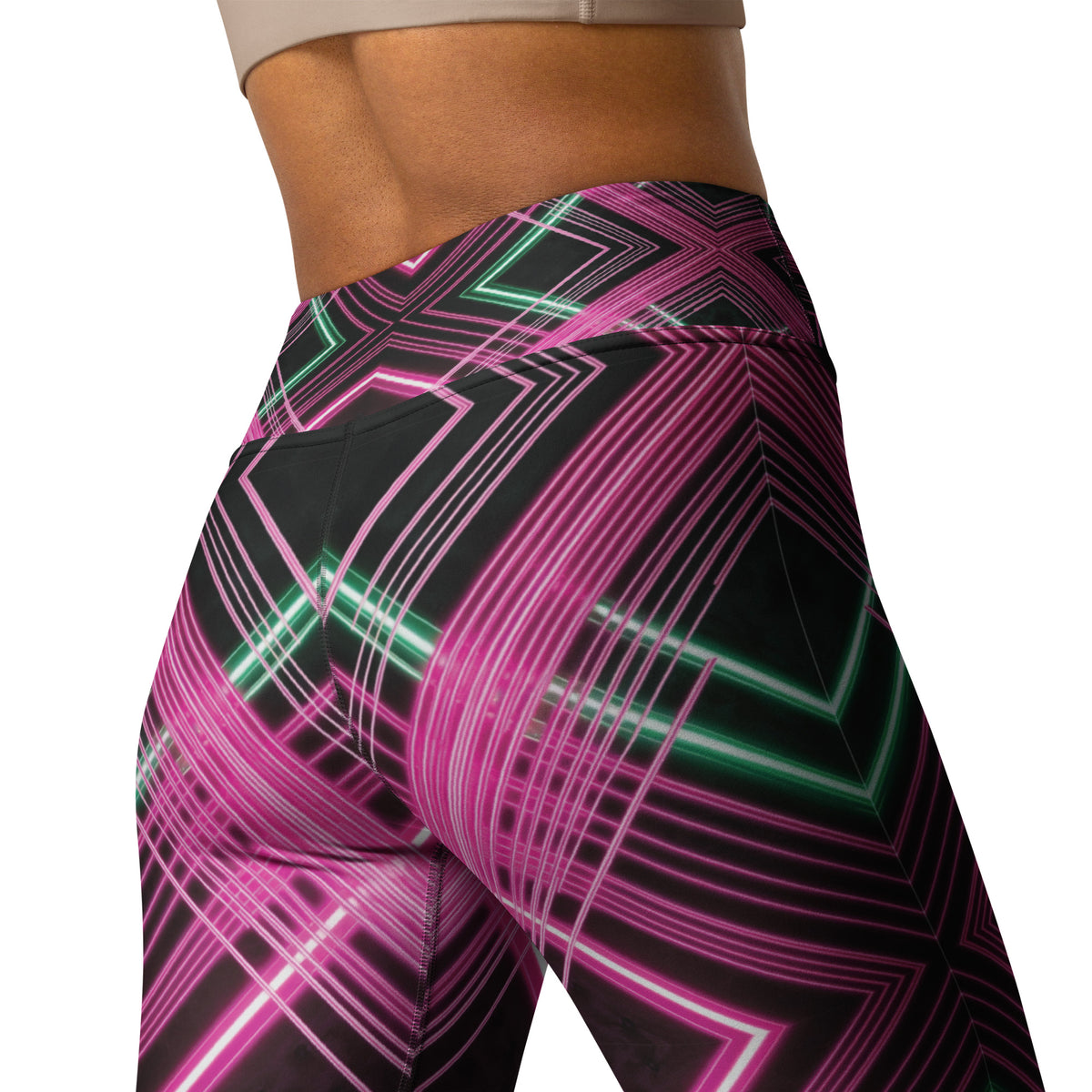 Futuristic Flow - Vibrant Workout Gear - - Leggings