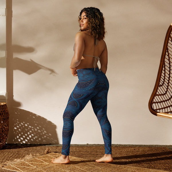 Mystical Waves - Serene Blues for Mindful Moves - - Leggings