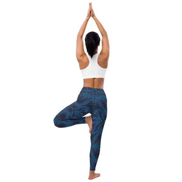 Mystical Waves - Serene Blues for Mindful Moves - - Leggings