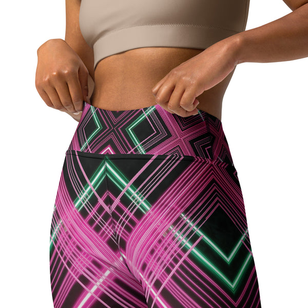 Futuristic Flow - Vibrant Workout Gear - - Leggings