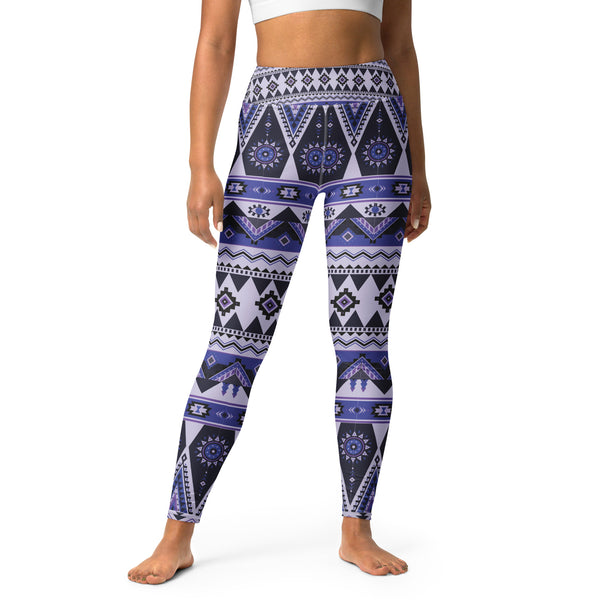 Unlock Serenity - Geometric Yoga Leggings for Mindful Moments - - Legging