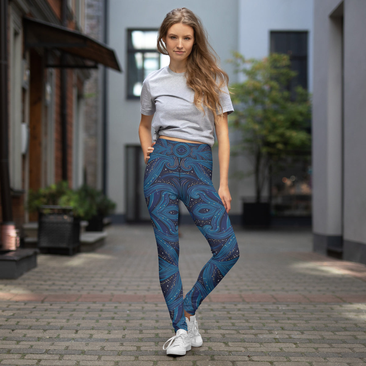 Mystical Waves - Serene Blues for Mindful Moves - XL - Leggings