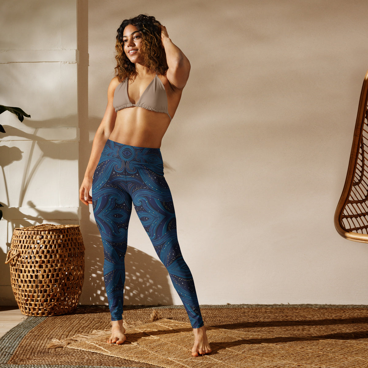 Mystical Waves - Serene Blues for Mindful Moves - - Leggings