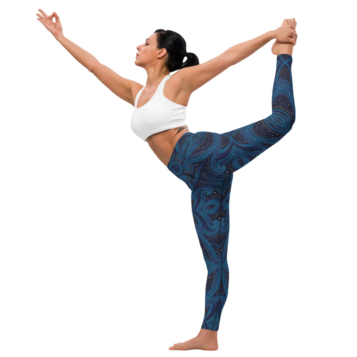 Mystical Waves - Serene Blues for Mindful Moves - - Leggings