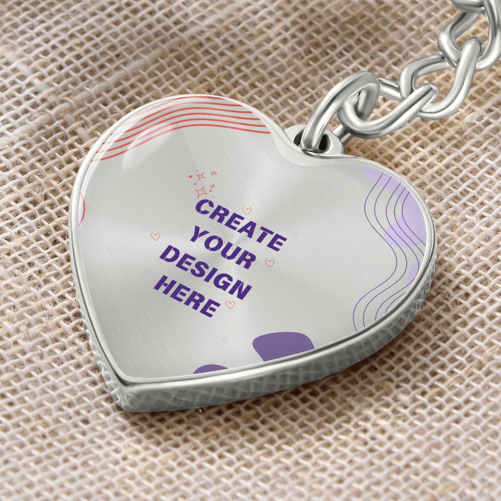 Forever Yours Custom Engraved Heart Keychain - Graphic Heart Keychain (Silver) No - Keychains