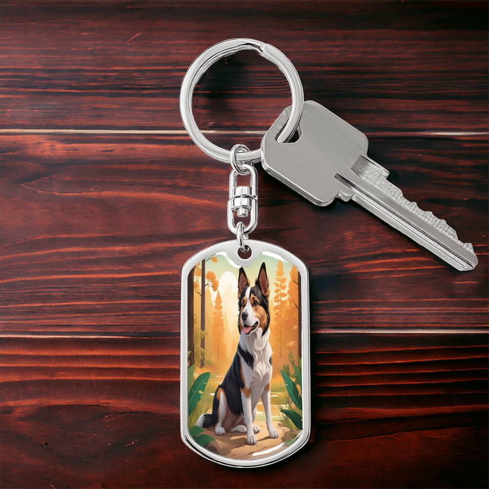 Customizable Dog Tag Keychain with Engraving Options - - Keychains