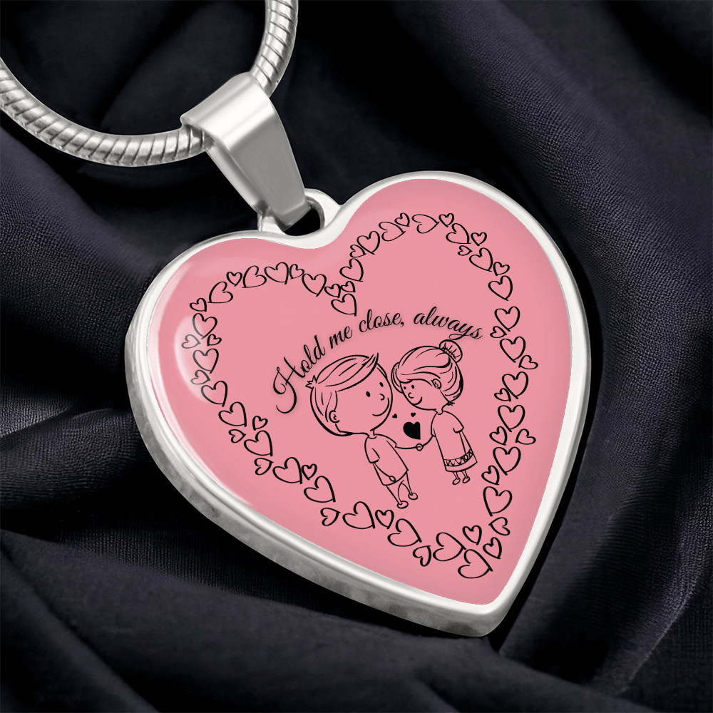 Her Luxury Heart Pendant – Cute Couple Edition - - Necklaces