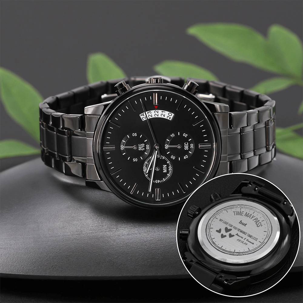 Refined Style - Black Chronograph Watch - - Watches