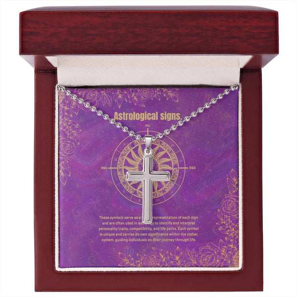Faith Meets Fate – Celestial Cross Necklace for Believers - Luxury Box w LED - Necklaces