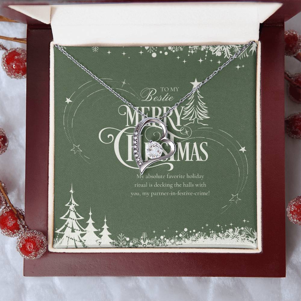 Festive Love – Forever Necklace for Bestie - 14k White Gold Finish Luxury Box - Necklaces