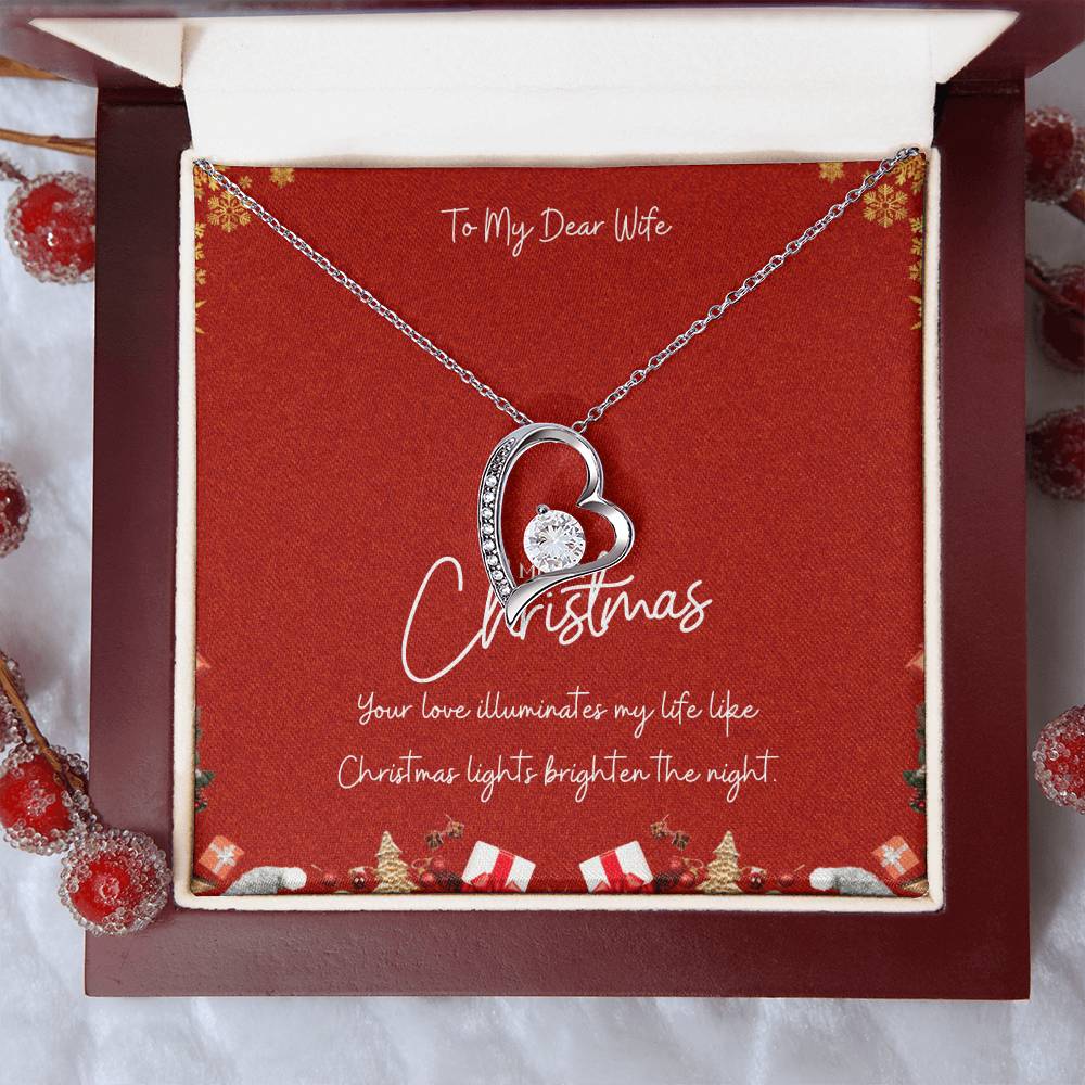 To My Wife – Forever Love Christmas Necklace - 14k White Gold Finish - Necklaces
