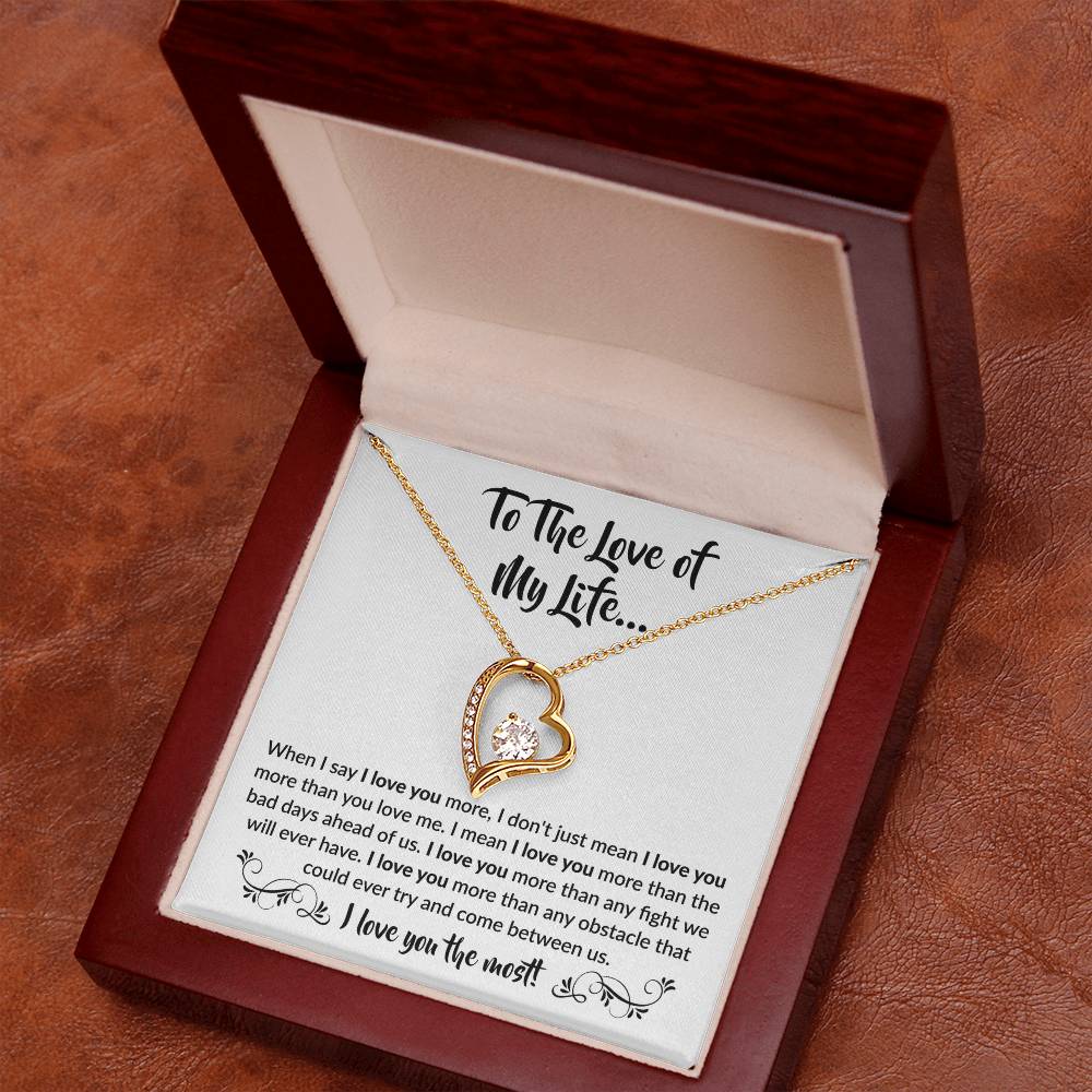 "I Love You the Most" - Heartfelt Gift for Couples - 14k White Gold Finish - Jewelry