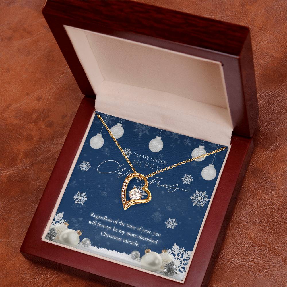 Sisterly Love – Forever Love Necklace - 14k White Gold Finish Luxury Box - Necklaces
