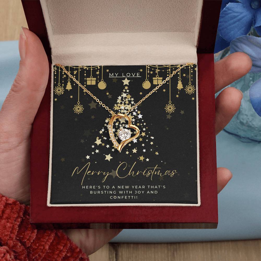 Golden Wishes - A Christmas Card for Someone Special - 14k White Gold Finish Luxury Box - Necklaces