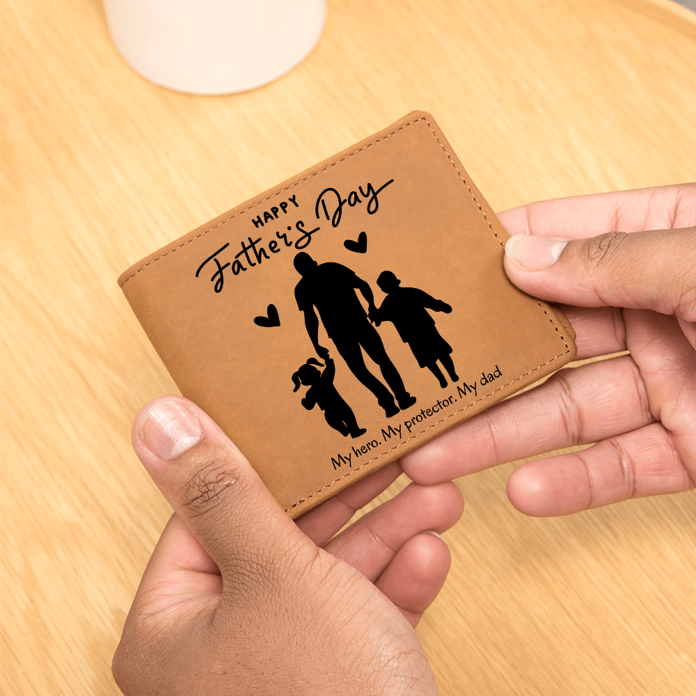 Classic Dad Look – Graphic Leather Wallet - - Wallets