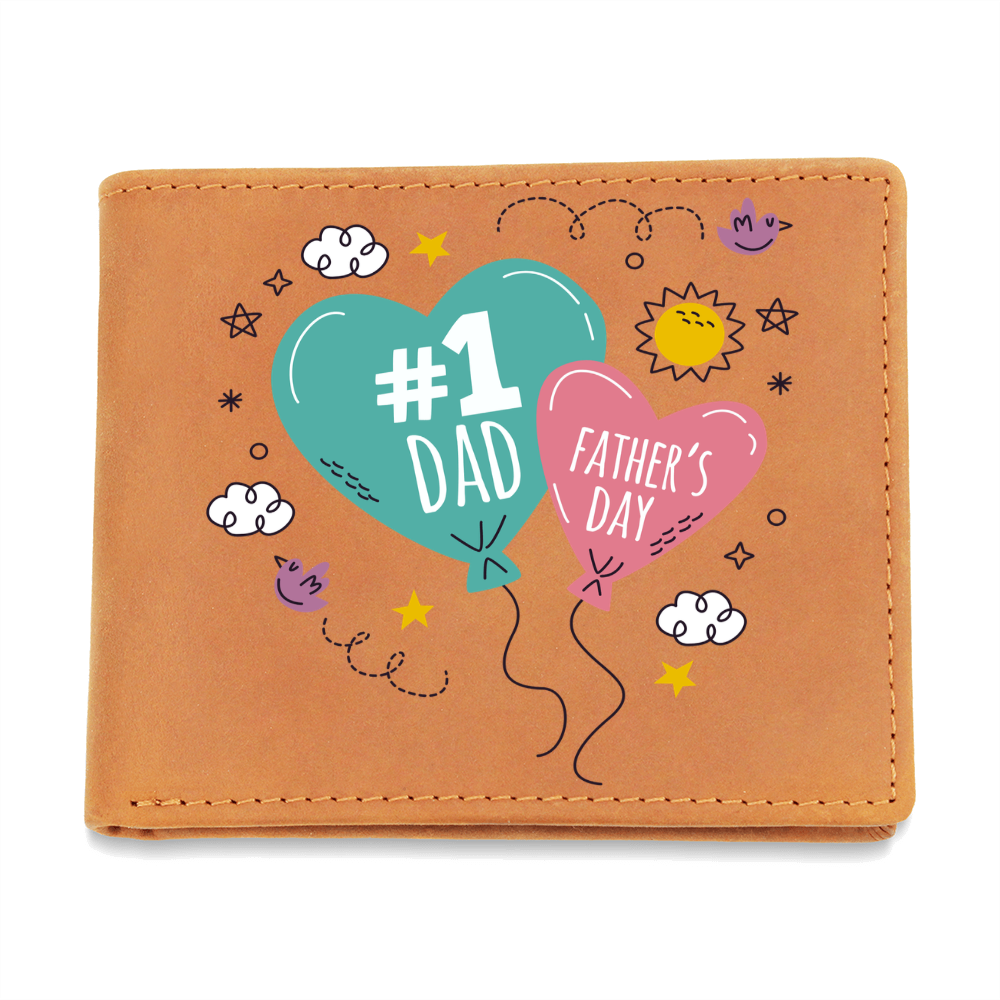 #1 Dad Gift – Graphic Leather Wallet - Leather Wallet - Wallets