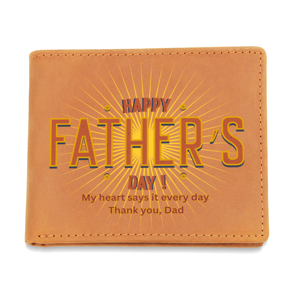 Timeless Gift for Dad – Graphic Leather Wallet - Leather Wallet - Wallets