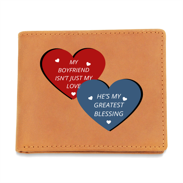 Red & Blue Hearts Boyfriend Wallet – Cherish the Bond - Leather Wallet - Wallet