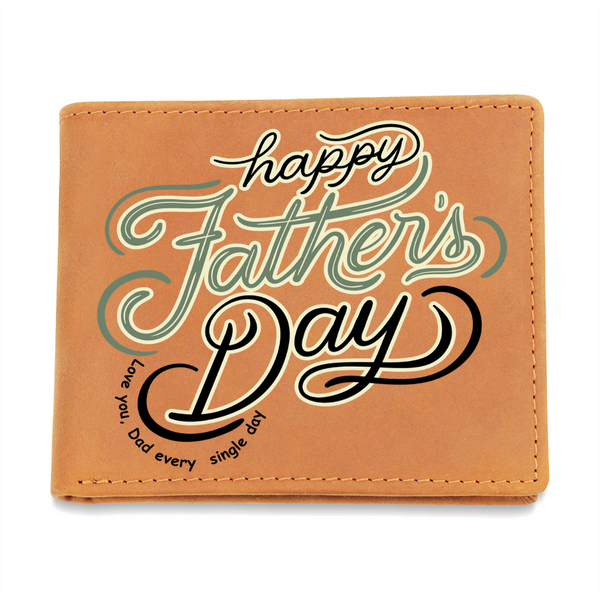Retro Script Leather Wallet – Gift for Dad - Leather Wallet - Wallets