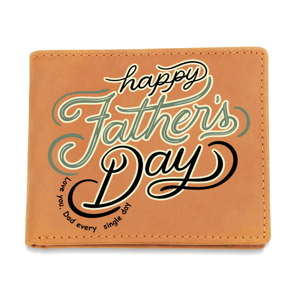 Retro Script Leather Wallet – Gift for Dad - Leather Wallet - Wallets