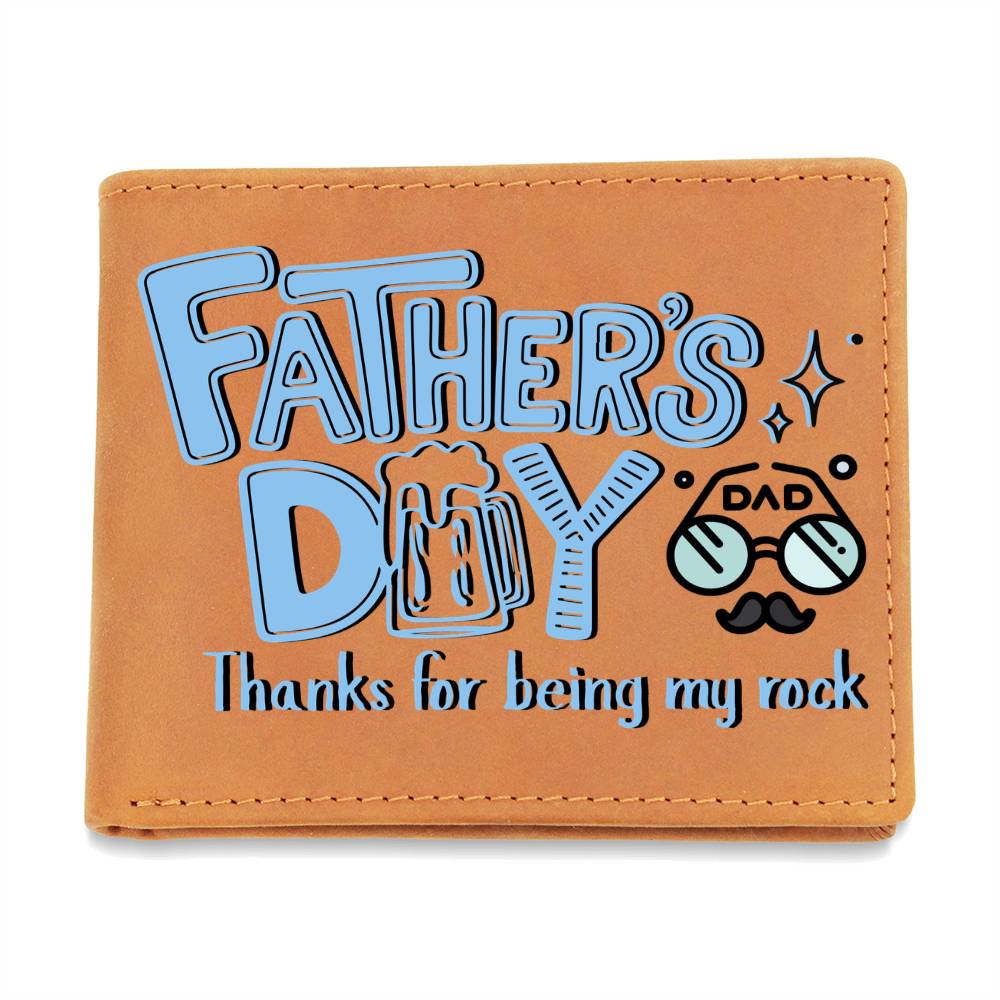 Thanks, Dad – Blue Graphic Leather Wallet - Leather Wallet - Wallets