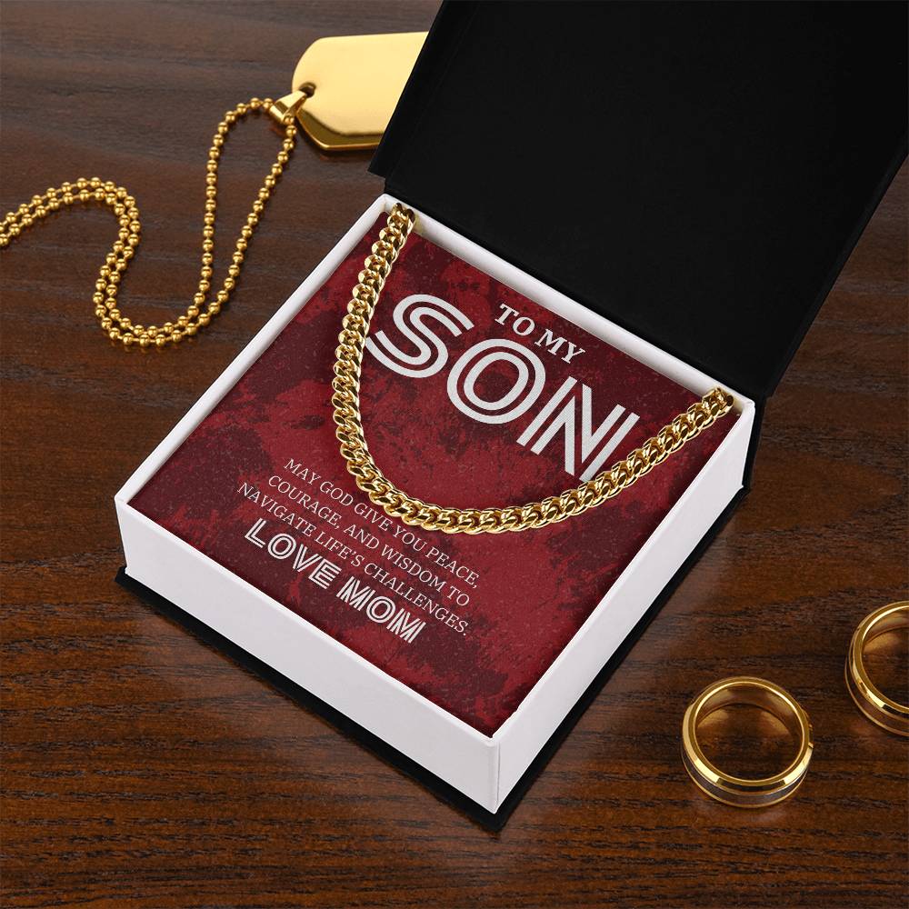 Son’s Guardian Chain - Cuban Link With a Mother's Love - - Jewelry