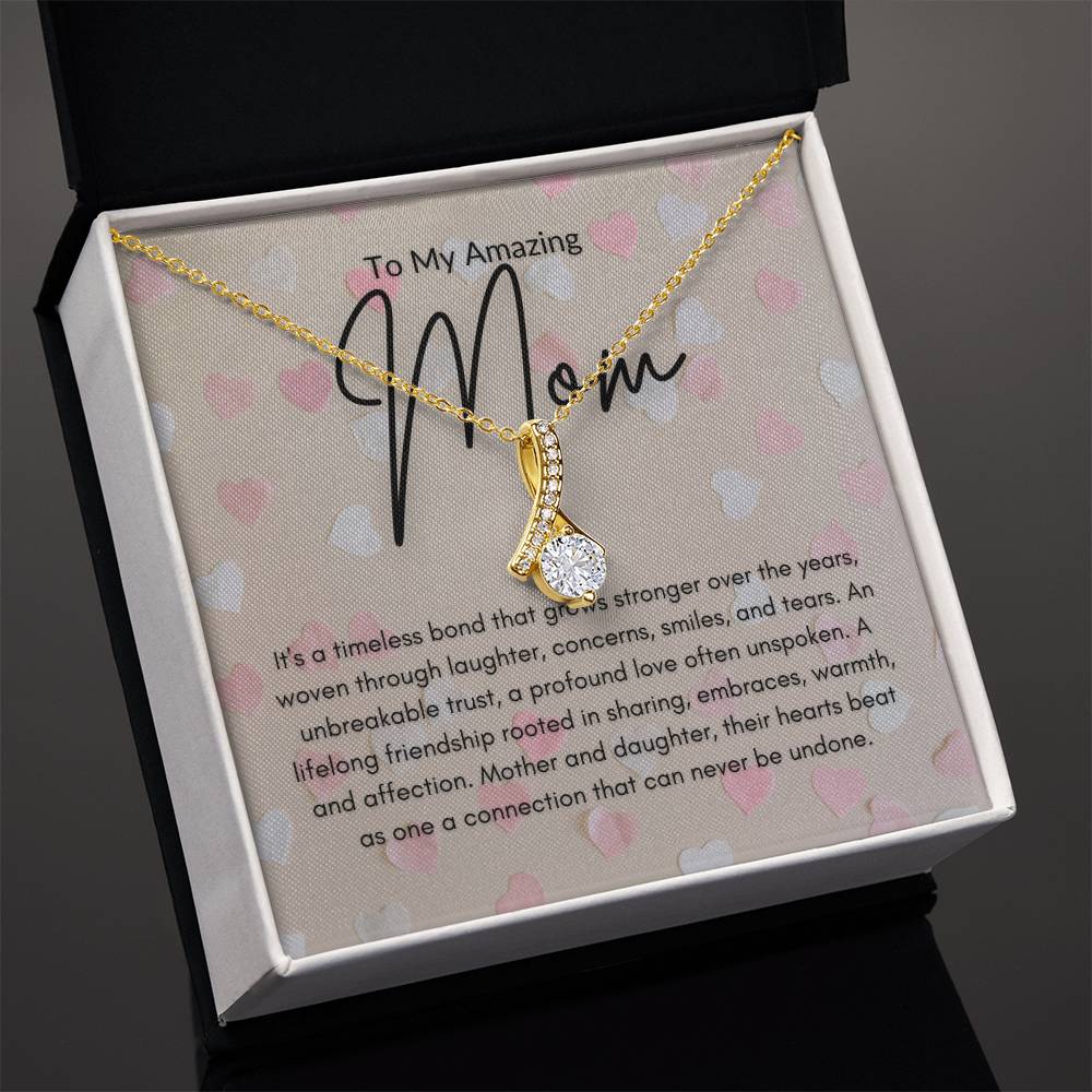 Mother's Grace - Luxurious Ribbon Pendant Necklace - - Jewelry