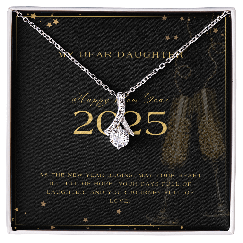 Daughter’s Wish – Necklace & Print Combo - 14k White Gold Finish Standard Box - Necklaces