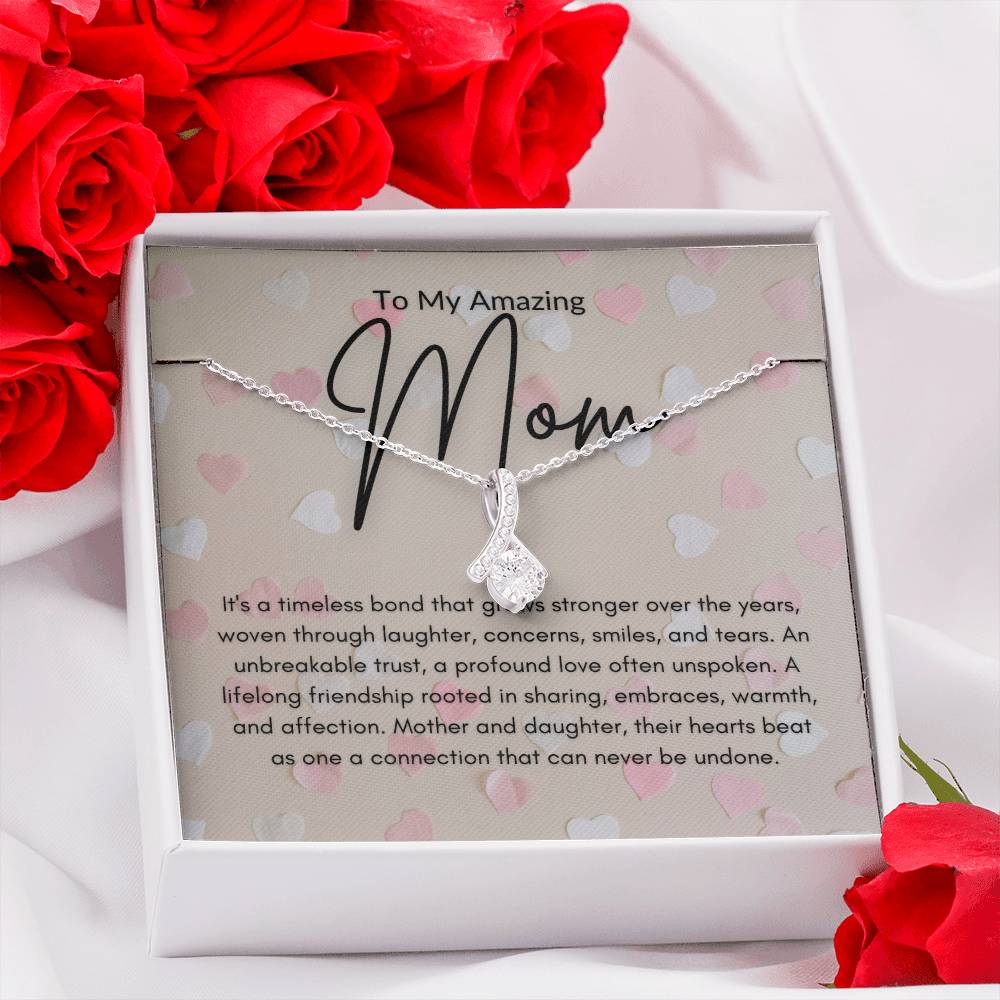 Mother's Grace - Luxurious Ribbon Pendant Necklace - - Jewelry