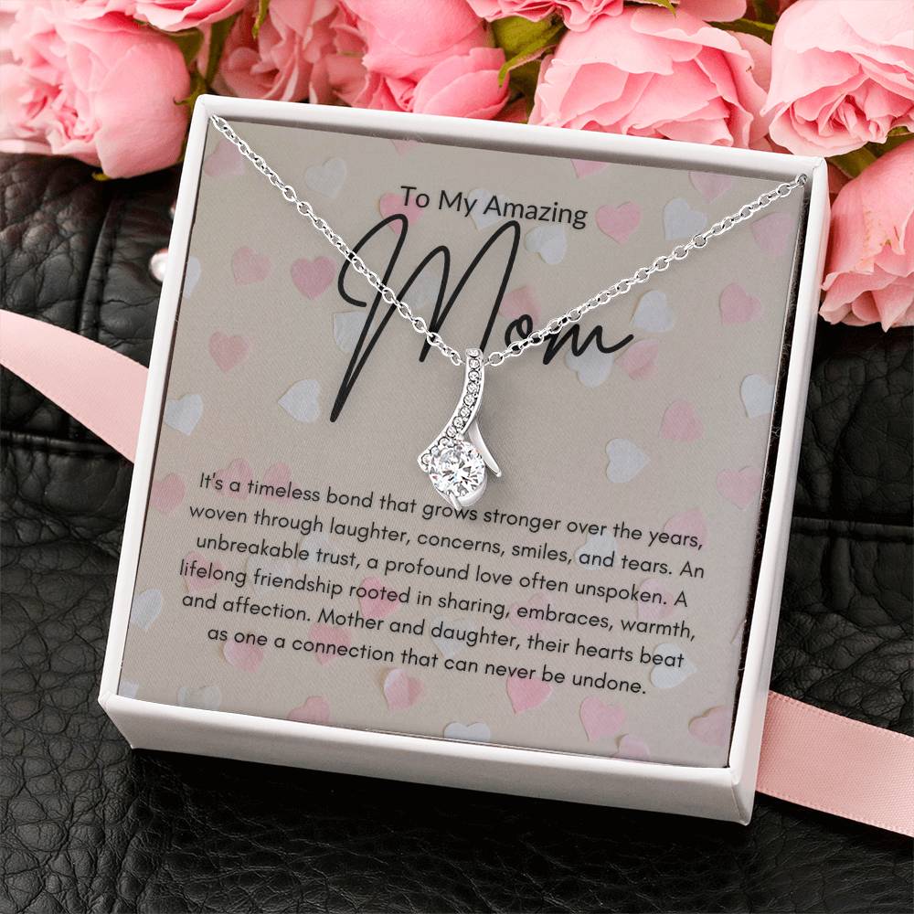 Mother's Grace - Luxurious Ribbon Pendant Necklace - - Jewelry