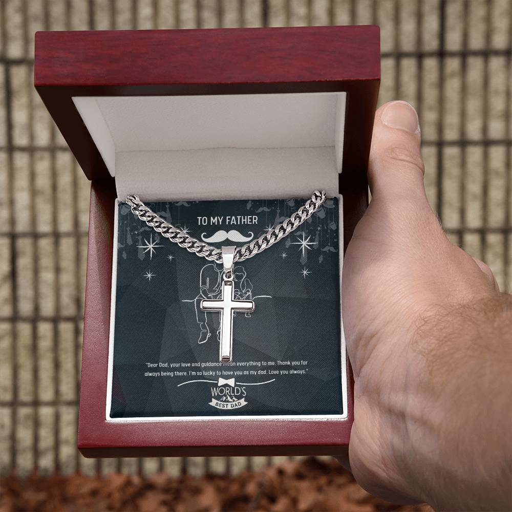 World’s Best Dad - Heartfelt Cross Necklace - - Necklaces